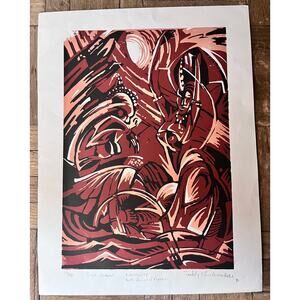 Teddy chukwuka Limited Edition Silk Screen Print - Youth Dance of Nigeria